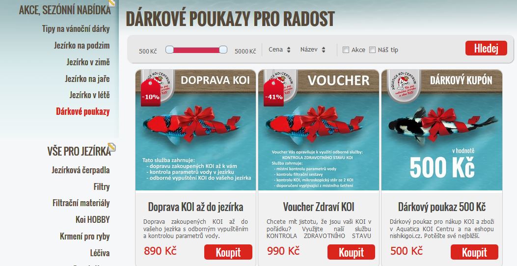 Dárkové pokazy  - darujte svobodu výběru 